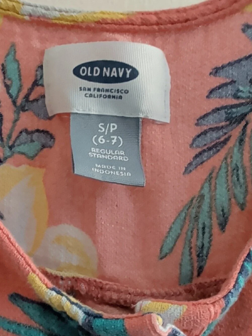 Old Navy Peach Floral Sleeveless Romper Shorts